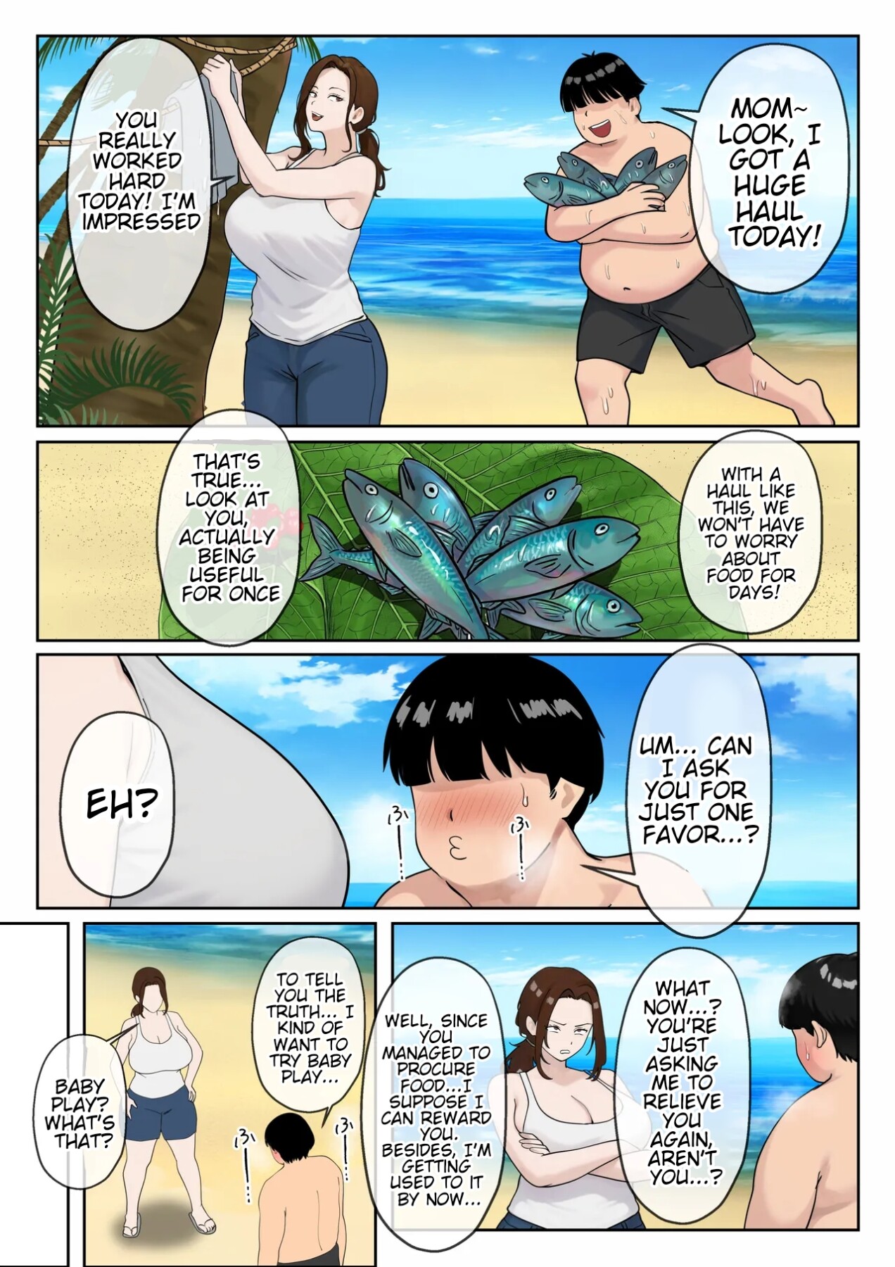 Hentai Manga Comic-Desert Island Mother-Son sex life: A busty mother reluctantly satisfying her son's desires.-Read-23